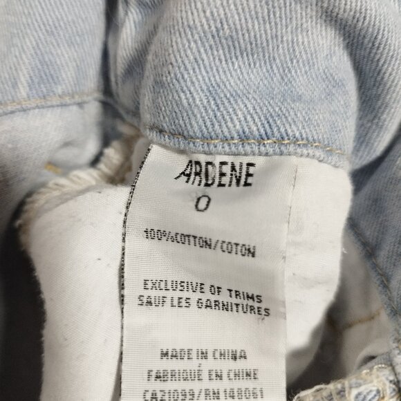 Ardene Mom Jeans Size 0 Light Wash High-Rise Paperbag Waist - Picture 5 of 7